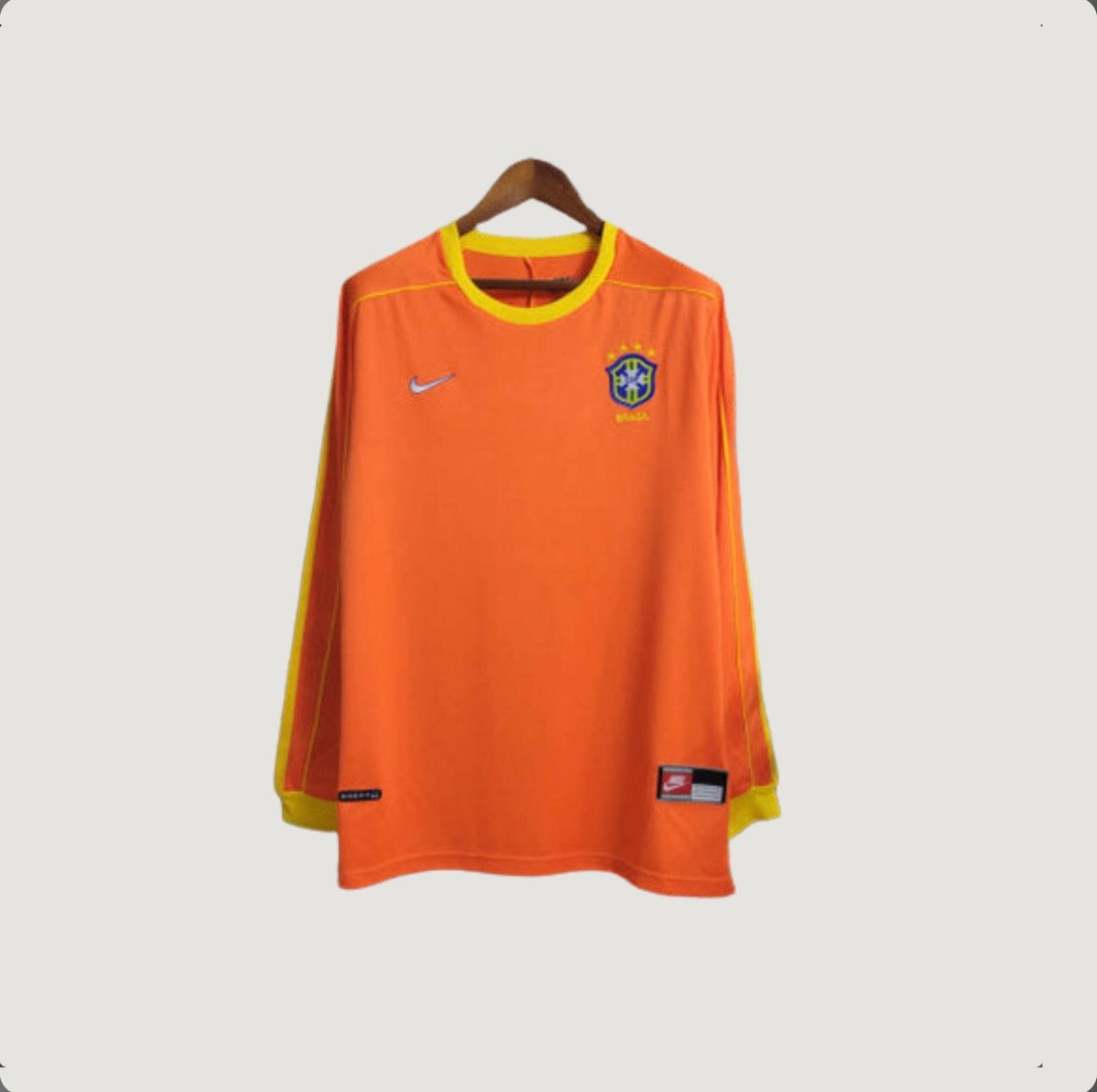 BRÉSIL – MAILLOT GARDIEN RÉTRO MANCHES LONGUES 1998 – ORANGE