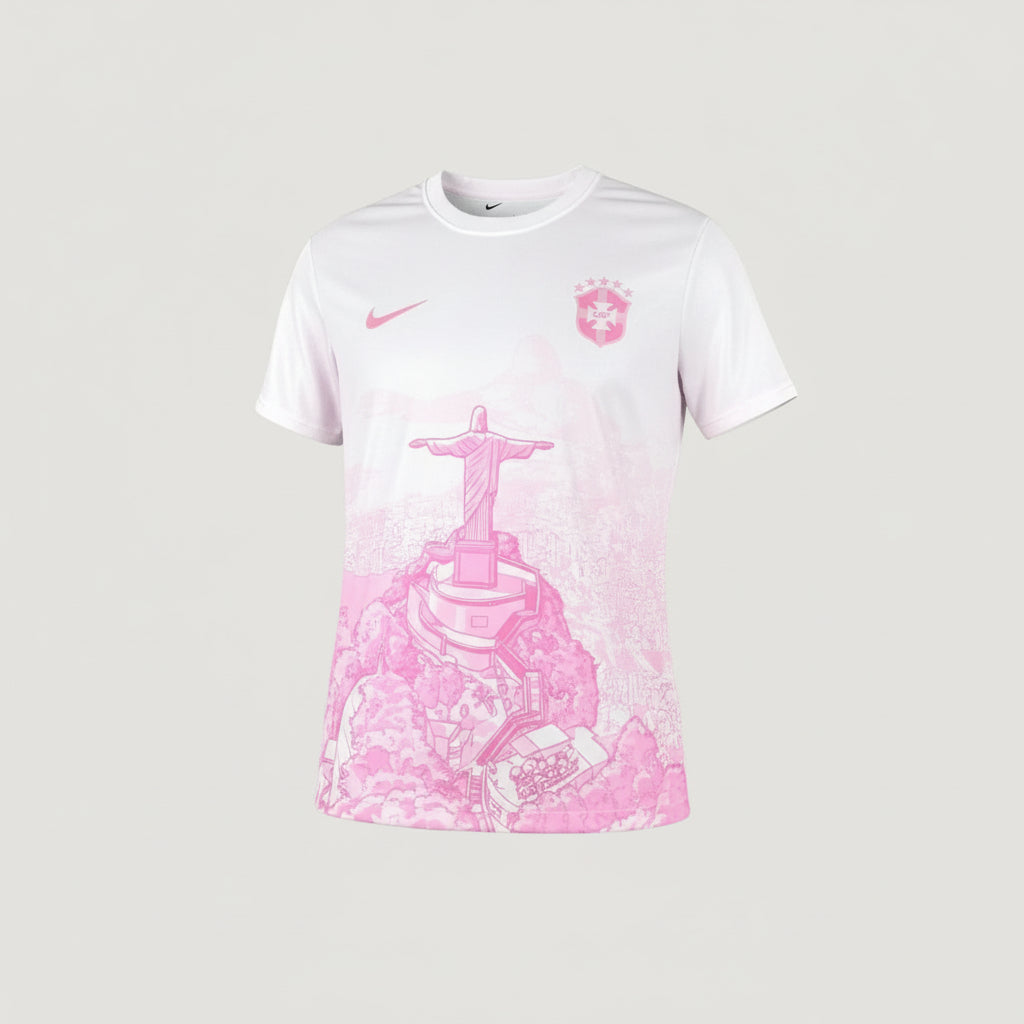 BRÉSIL – MAILLOT PRÉ-MATCH 25/26 – BLANC & ROSE