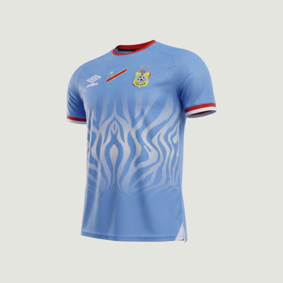 CONGO – MAILLOT DOMICILE COUPE DU MONDE 2026 – BLEU CIEL, BLANC, ROUGE